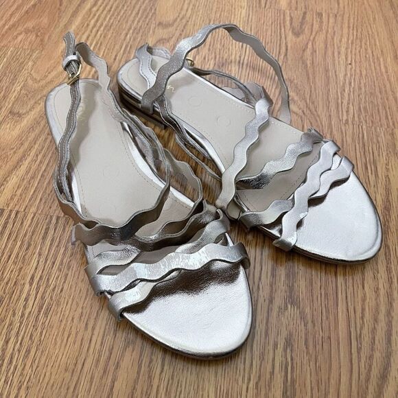 BODEN Champagne gold metallic zig zag strappy sandals size EU 40 - Picture 2 of 6